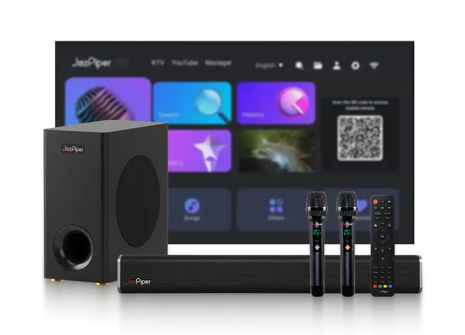 JazPiper PRO 2.1 Wide Surround Sound Karaoke Soundbar